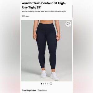 Lululemon Wunder Train Contour Fit High Rise Legging